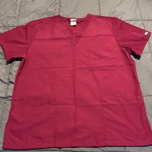 New Cherokee Workwear scrub set (top and bottom). M Size Burgundy Color